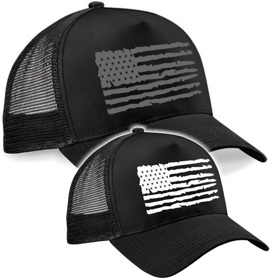 Trucker Cap USA Flagge black Edition