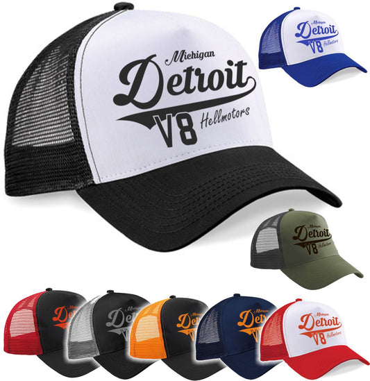 Trucker Cap Detroit V8 farbig - Hellmotors