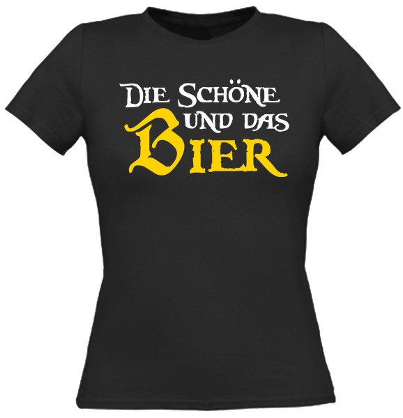 Damen Fun T-Shirt - Die Schöne und das Bier