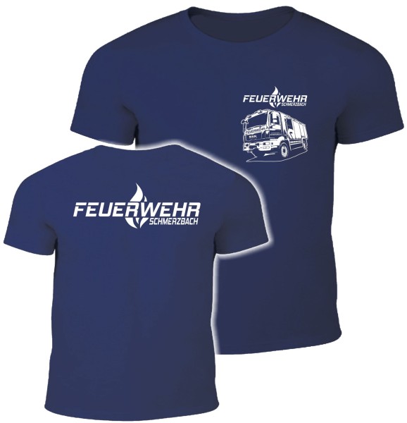 Herren T-Shirt - Feuerwehr Schmerzbach - dunkelblau