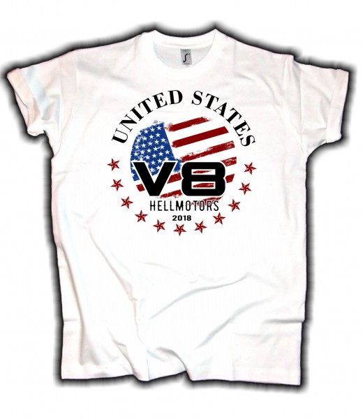 Herren Muscle Car V8 T-Shirt "UNITED STATES"