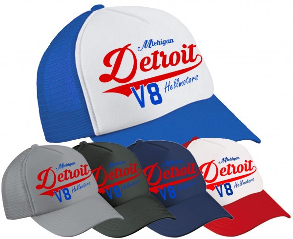 Trucker Cap Detroit - Detroit Michigan - Red/Blue Edition