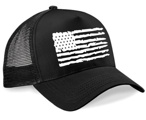 Trucker Cap - USA Flagge schwarz
