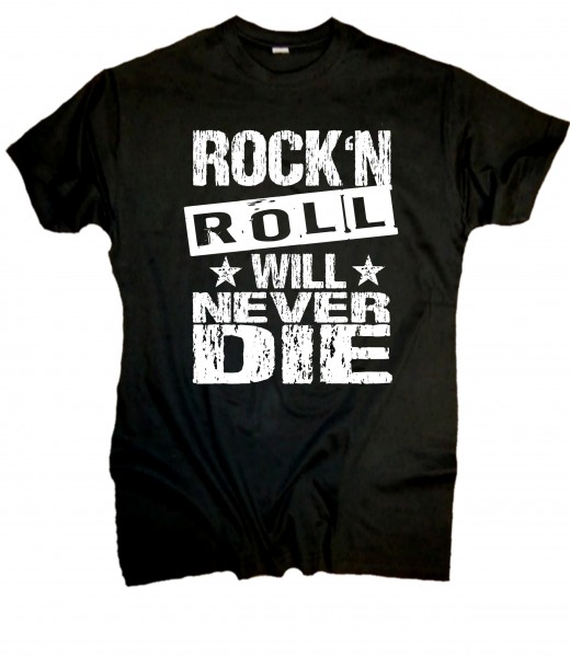 Herren Old School Biker T-Shirt Rock n Roll never Die