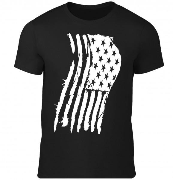 Herren Old School T-Shirt "USA Flagge" schwarz